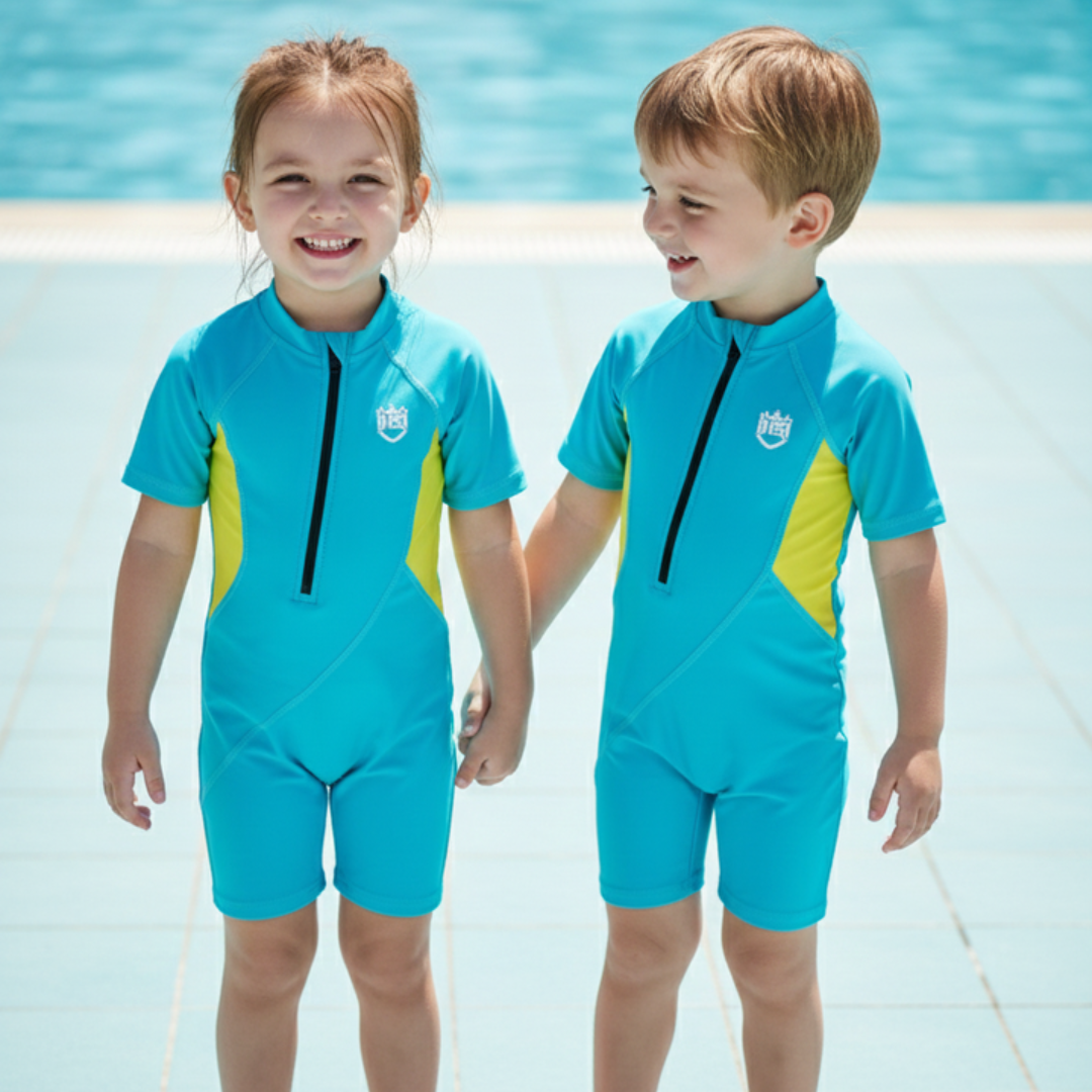 Maillot Combinaisont Natation Comfortable Trait Jaune REF-1164