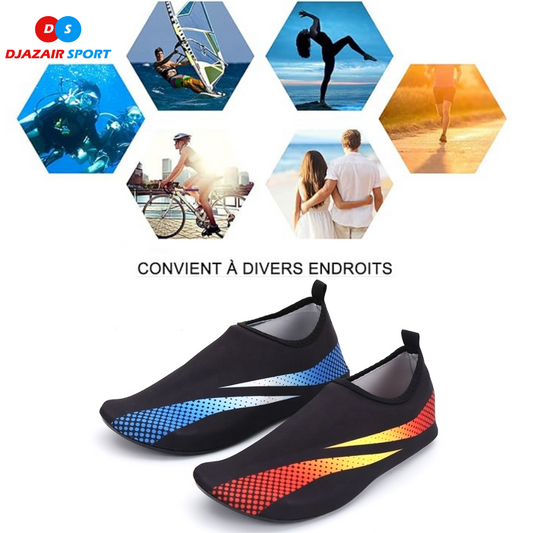 Chaussures Aquatiques Respirantes En tissu REF-1215 حذاء مائي سريع الجفاف مضاد للانزلاق ناعم للانشطة الخارجية