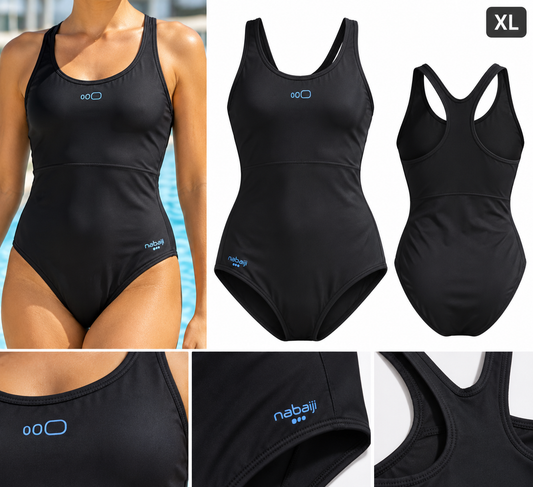 Maillot De Bain Femme 1 pièce Natation Nabaiji NOIR CC107996