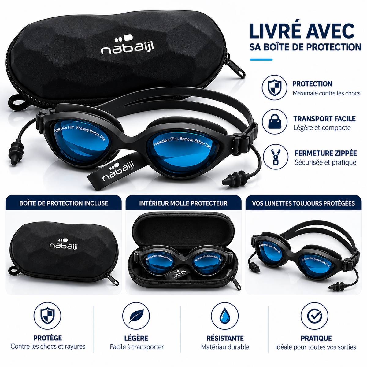Lunette Natation Adulte Nabaiji Avec Boite REF-06025