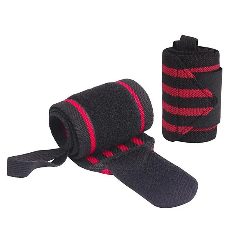 Bandage Protection De Poignet Pour Haltérophilie, Crossfit, Musculation-Noir/Rouge