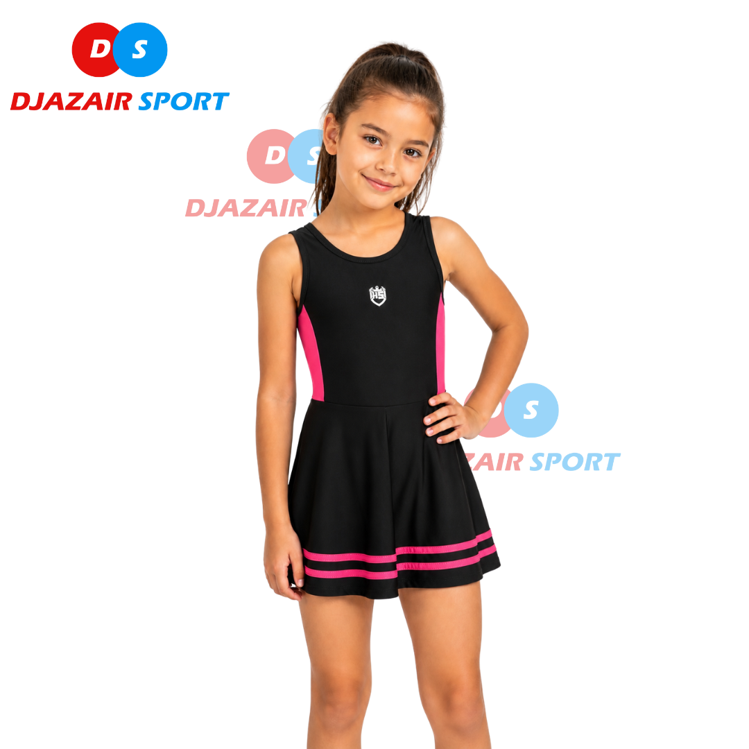 Maillot Robe Natation HS Rose/Noir REF-06005