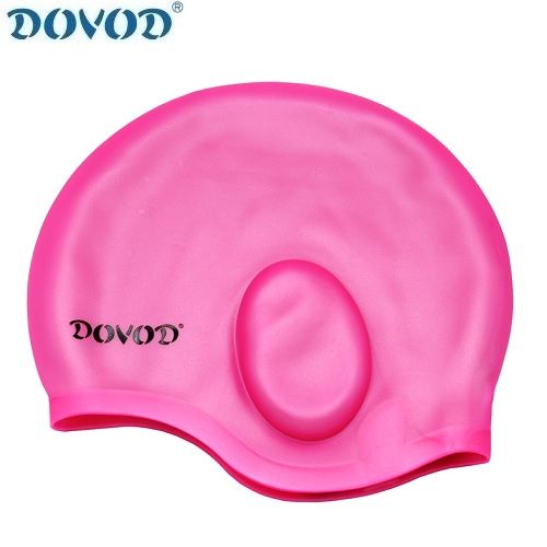 Dovod Bonnet De Natation En Silicone, Avec Protection des Oreilles-Rose-