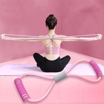 Bande de Résistance en Forme de 8 Musculation Fitness Yoga -Rose 1208