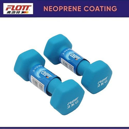 Flott Haltères Hexagonale en Néoprène 2 Pcs x 2.0 Kg