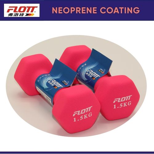 Flott Haltères Hexagonale en Néoprène 2 Pcs x 1.5 Kg