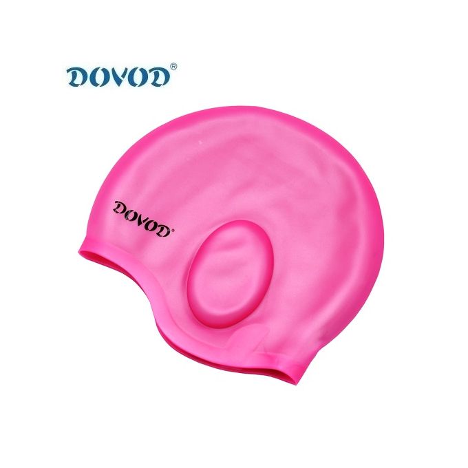 Dovod Bonnet De Natation En Silicone, Avec Protection des Oreilles-Rose-