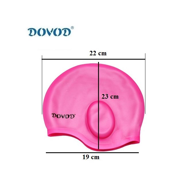 Dovod Bonnet De Natation En Silicone, Avec Protection des Oreilles-Rose-