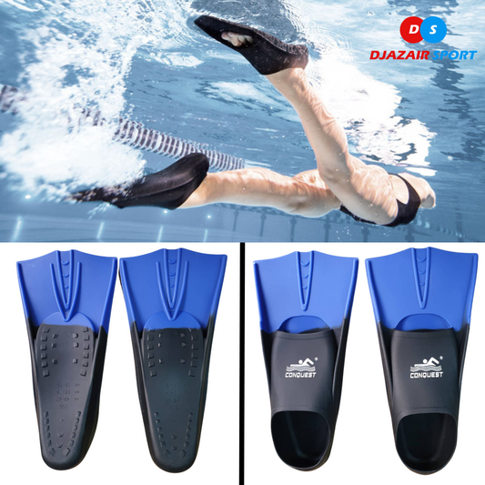Palmes De Natation En silicone Souples CONQUEST - Noir/Bleu PP-1916NB-CQ