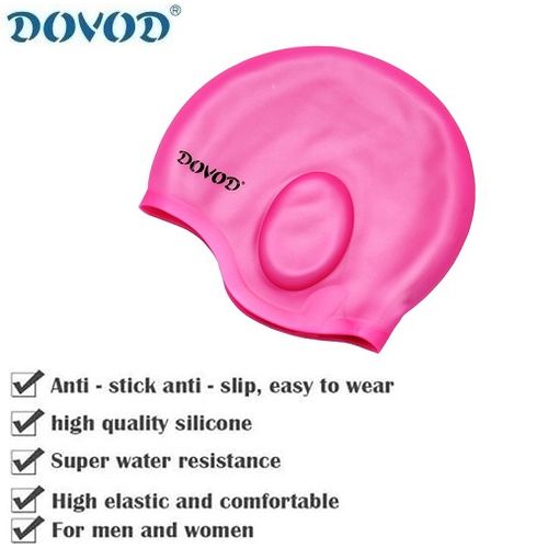 Dovod Bonnet De Natation En Silicone, Avec Protection des Oreilles-Rose-