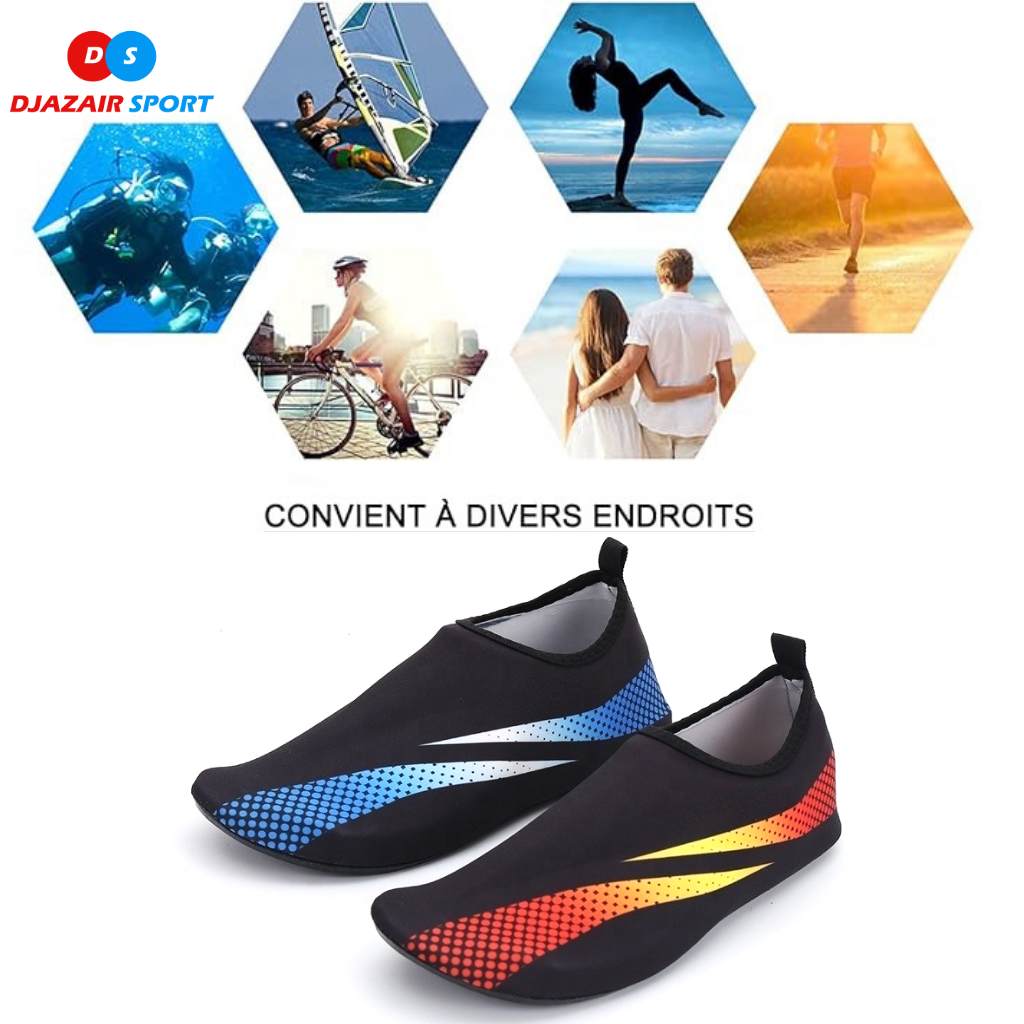 Chaussures Aquatiques Respirantes En tissu حذاء مائي سريع الجفاف مضاد للانزلاق ناعم للانشطة الخارجية