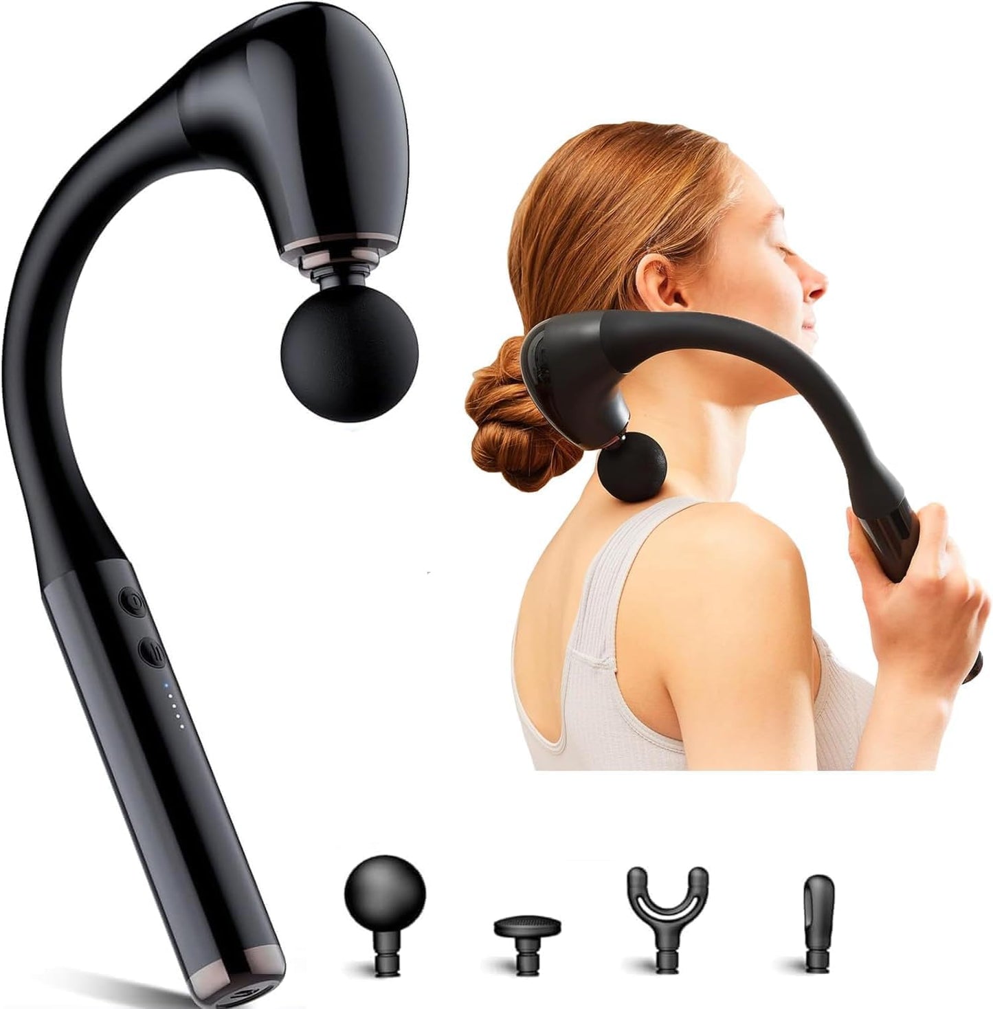 Massage Gun Col de Cygne Flexible 4 Têtes USB-C