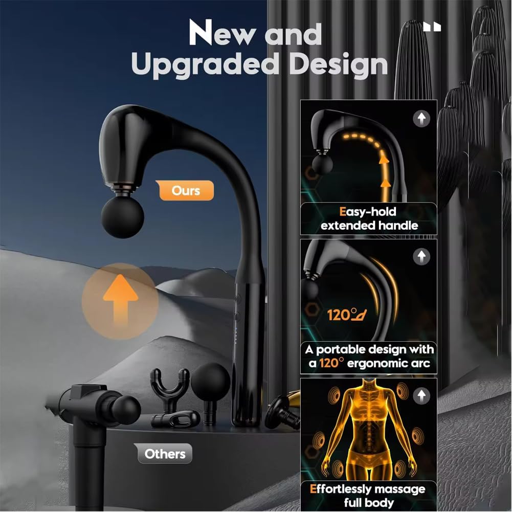 Massage Gun Col de Cygne Flexible 4 Têtes USB-C