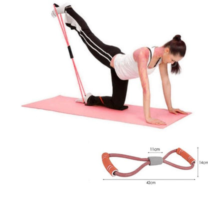 Bande de Résistance en Forme de 8 Musculation Fitness Yoga -Rose 1208