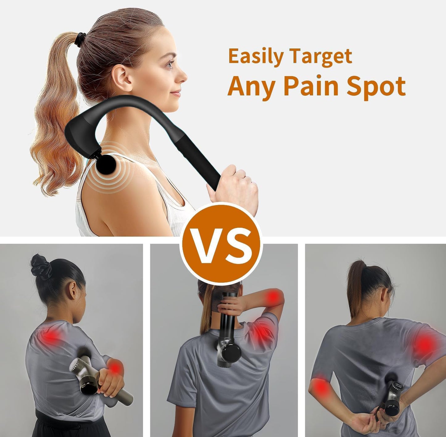 Massage Gun Col de Cygne Flexible 4 Têtes USB-C