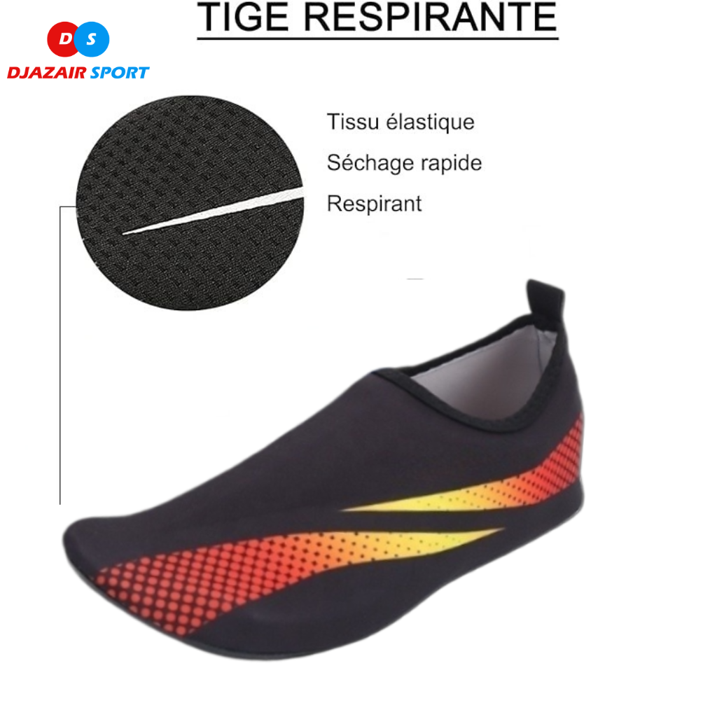 Chaussures Aquatiques Respirantes En tissu حذاء مائي سريع الجفاف مضاد للانزلاق ناعم للانشطة الخارجية