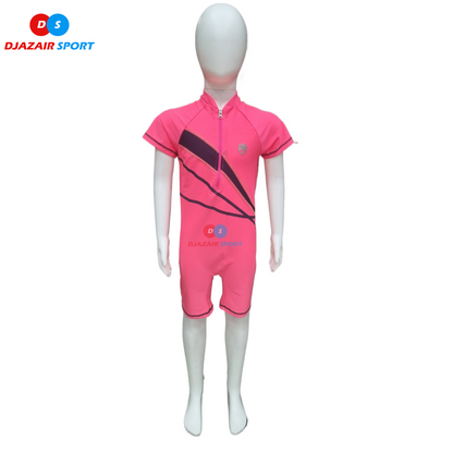 Maillot Combinaison Pour Fillette Rose Fluo, Anti UV ملابس السباحة للبنات