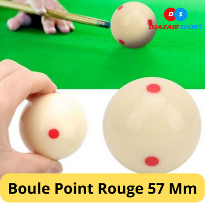 Boule Blanche de Billard Point Rouge 57 MM كرة بلياردو مع نقط حمراء