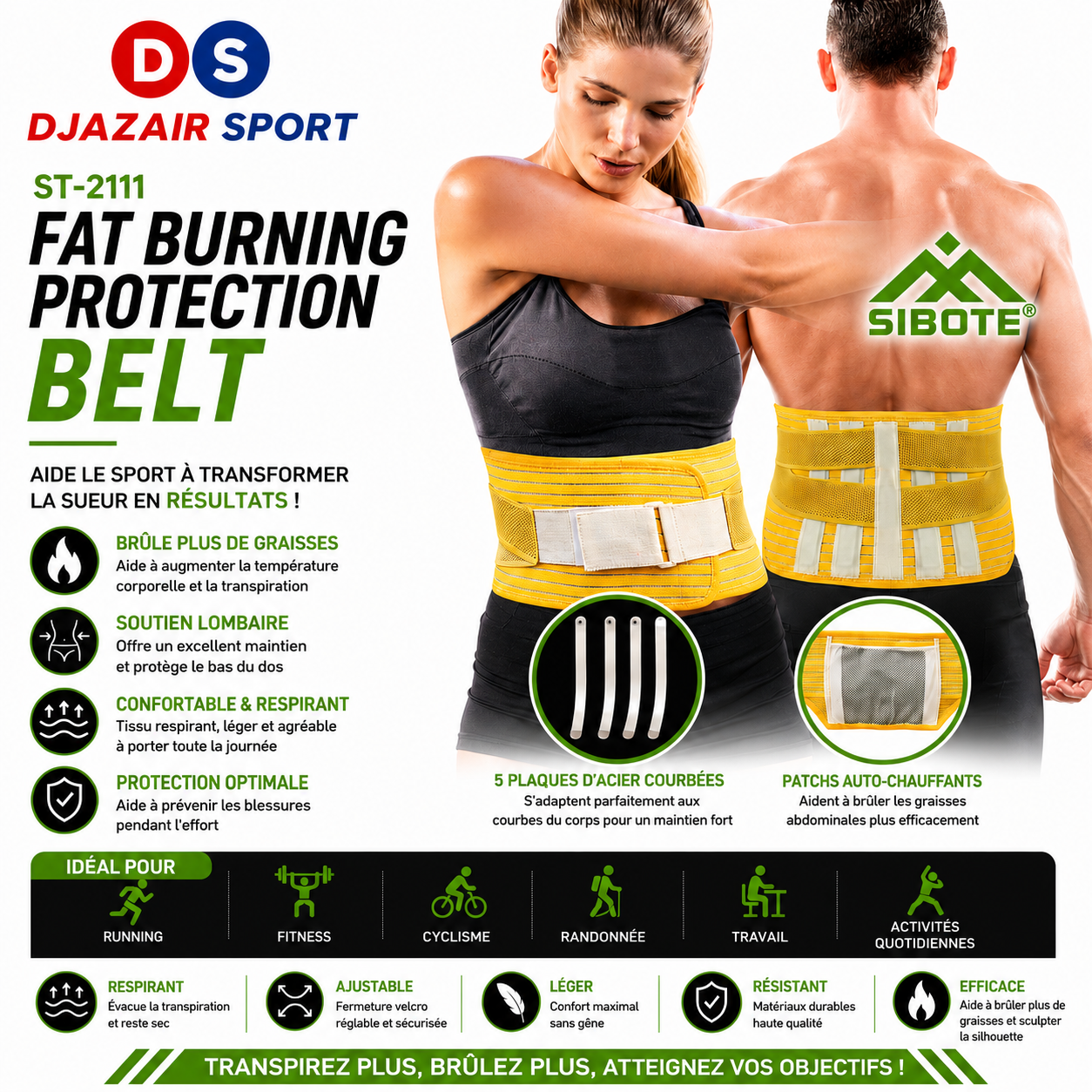 ST-2111 Fat Burning Protection Belt – Ceinture Brûle-Graisses SIBOTE