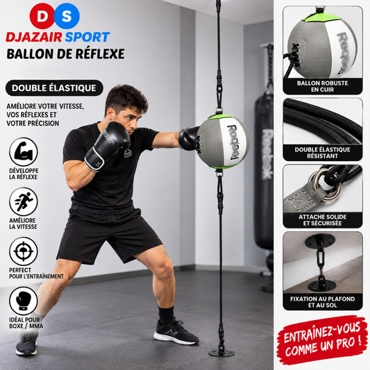 Ballon Punchingball Double élastique En Cuir Original RE-21419