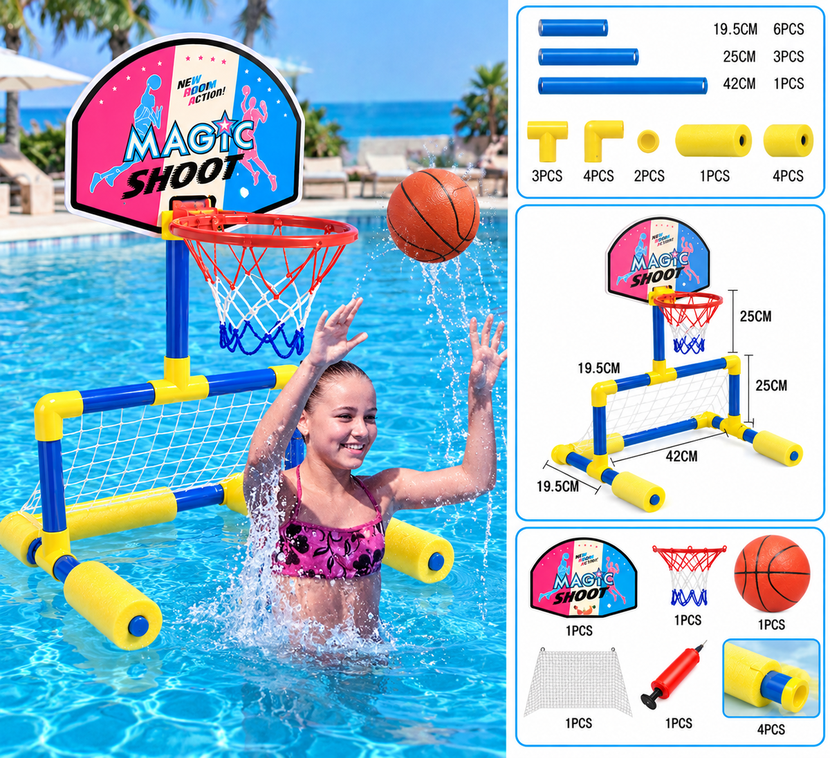 Panier de Basket-ball Flottant Pour Piscine
