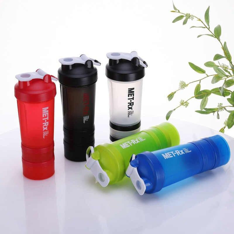 Met Rx Bouteille d'eau de Sport Portable, 3 couches de transport en plein air, Design avec Shaker de protéines, pour le Sport