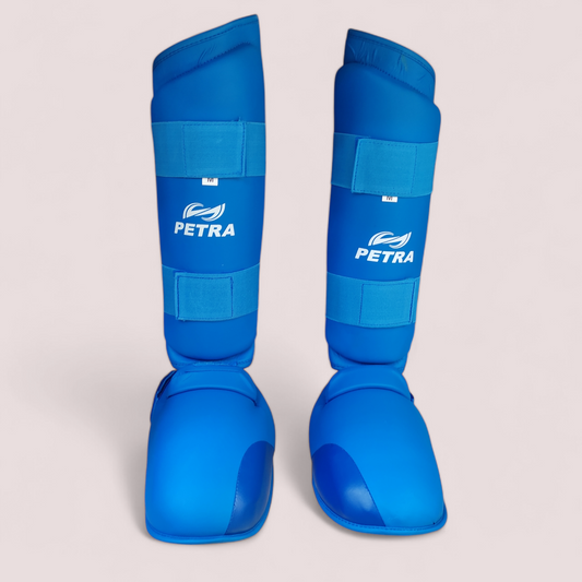 Protège Tibia Karaté Compétition Bleu Petra