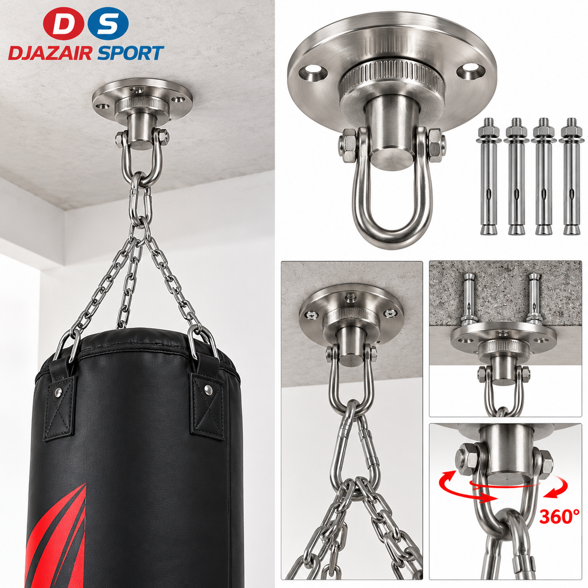 Support Murale De Sac De Frappe Puchingball Pivotant KAC-372
