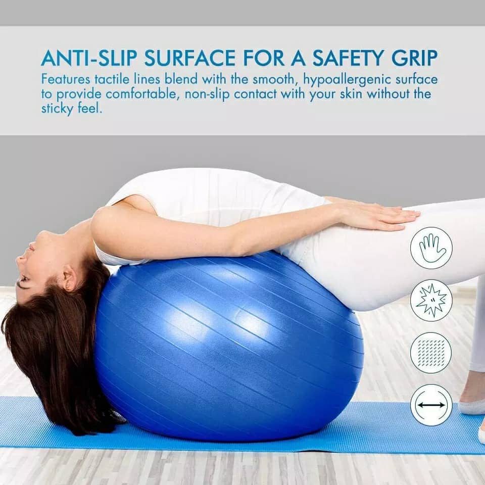 Ballon De Yoga Suisse Stretches, Équilibre, Résistance À La Tension, Gymnastique, Fitness A La Maison 75 cm