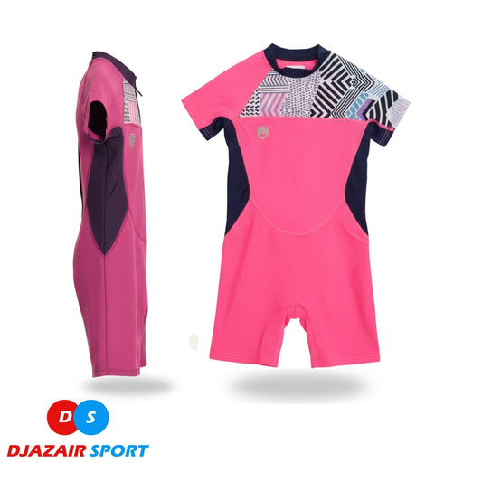 Maillot Combinaison Natation Enfant ROSE Fleuri REF-06010