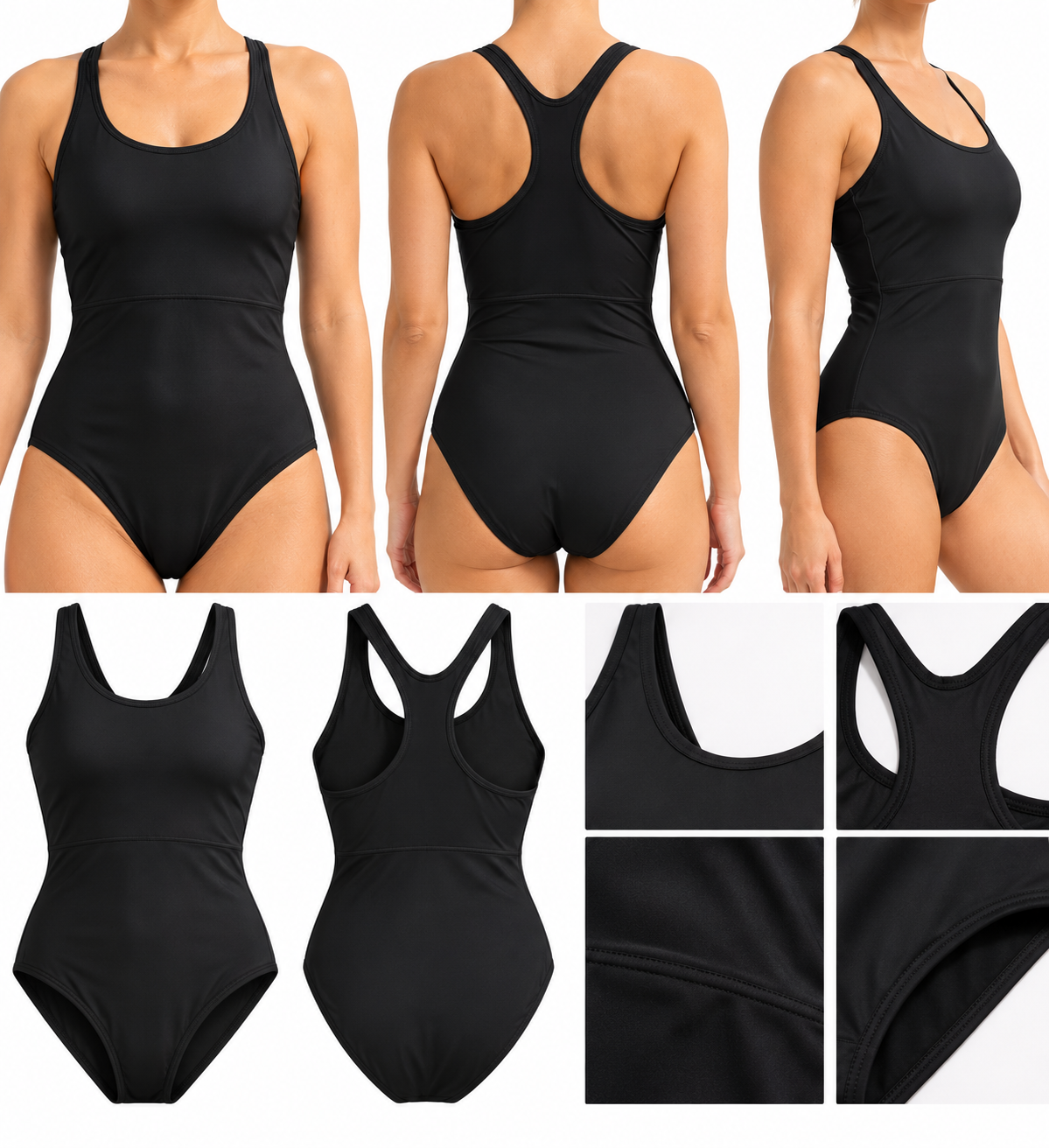 Maillot De Bain Femme 1 pièce Natation Nabaiji NOIR CC107996