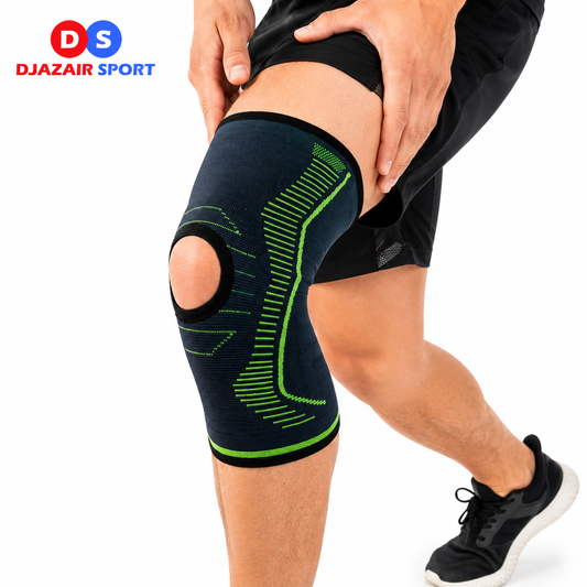 Genouillère de Compression – Manchon Noir/Vert