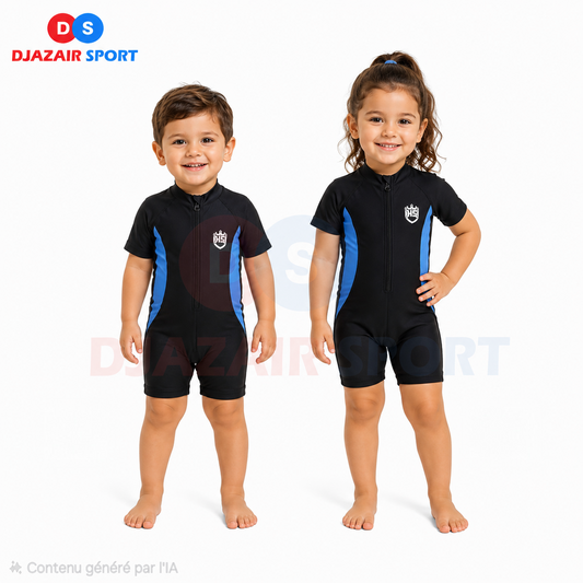 Maillot Natation Combinaison Enfant Trait Bleu "Apex" REF-1165