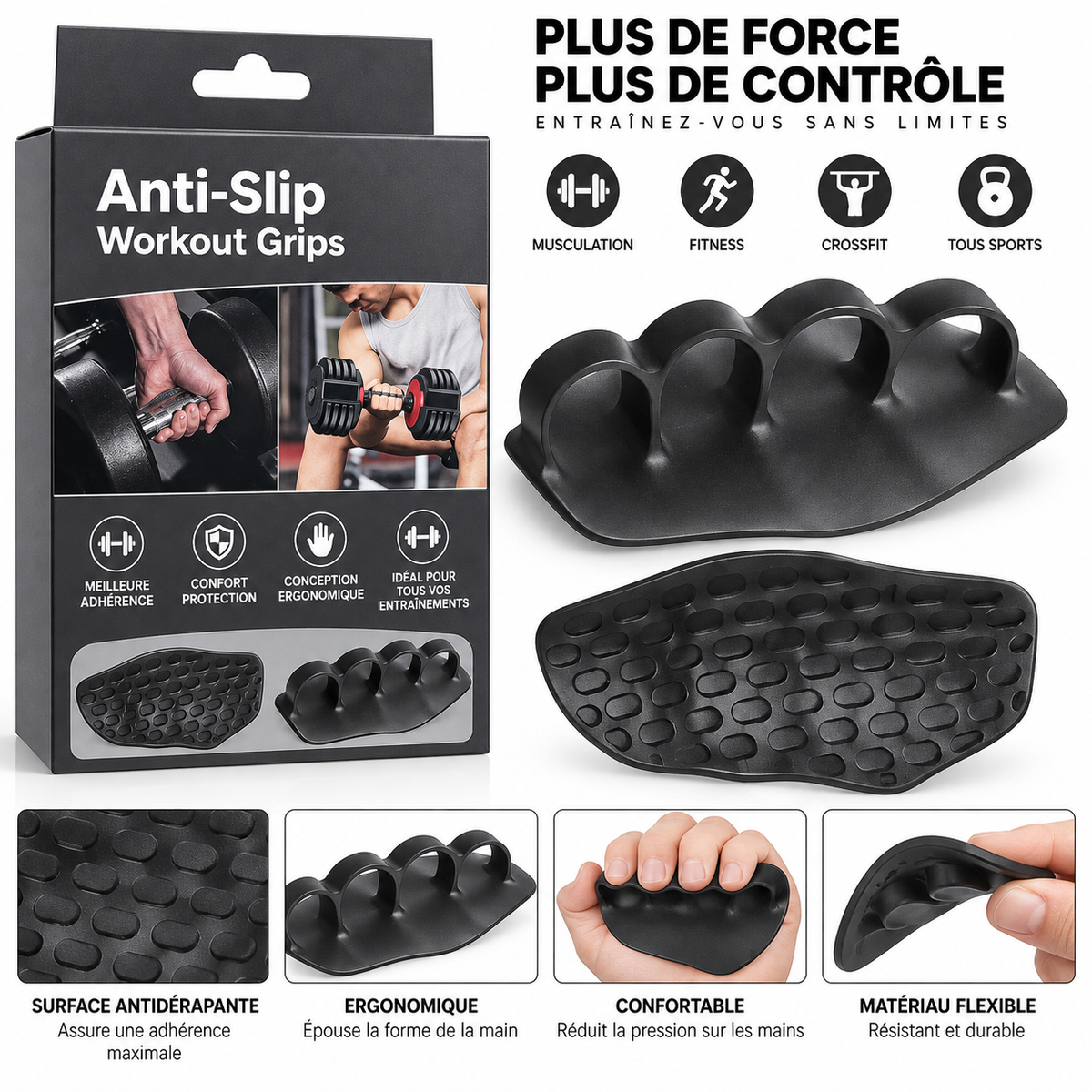 Poignées Antidérapantes Musculation REF-1468