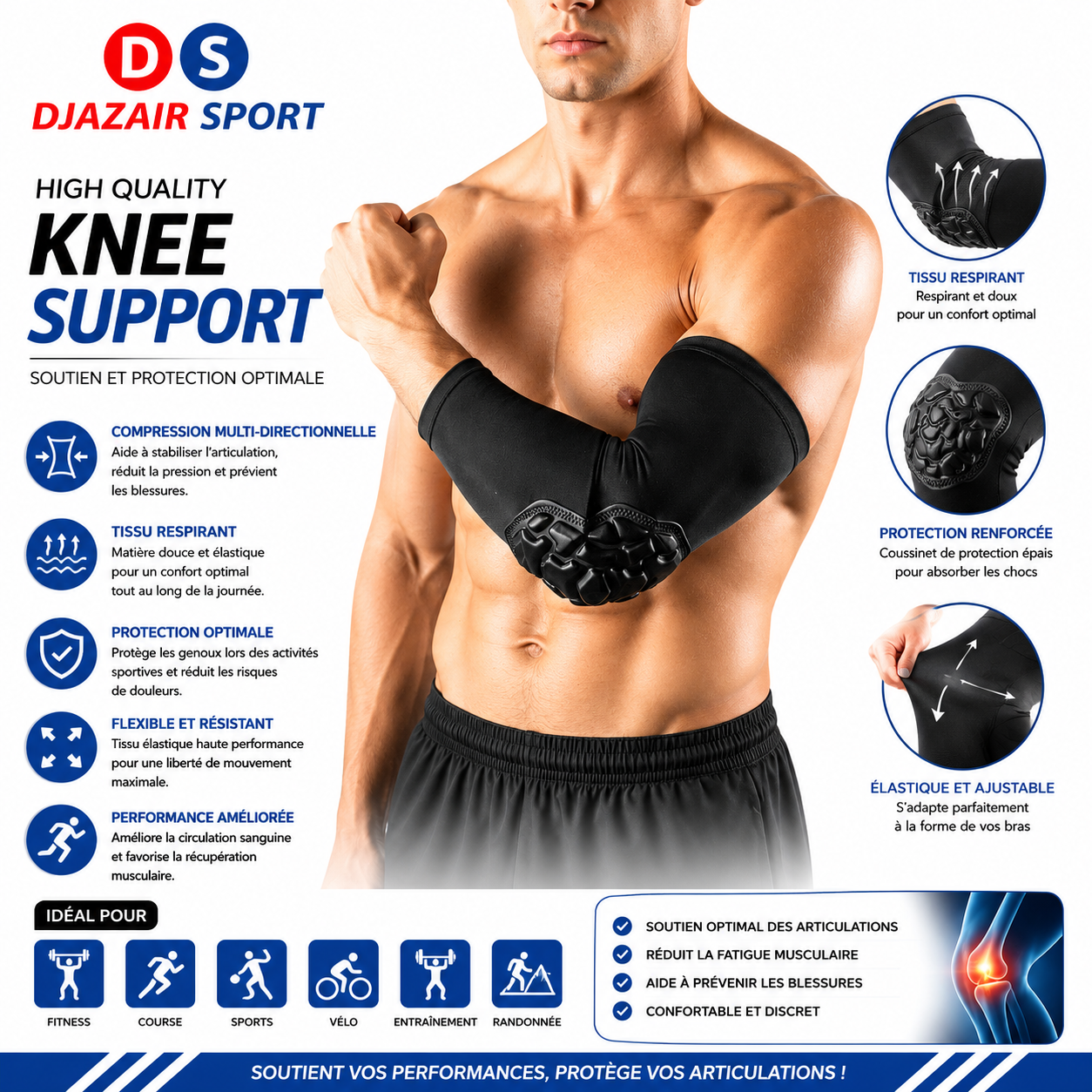 High Quality Knee Support – Coudière de Protection NO:5640