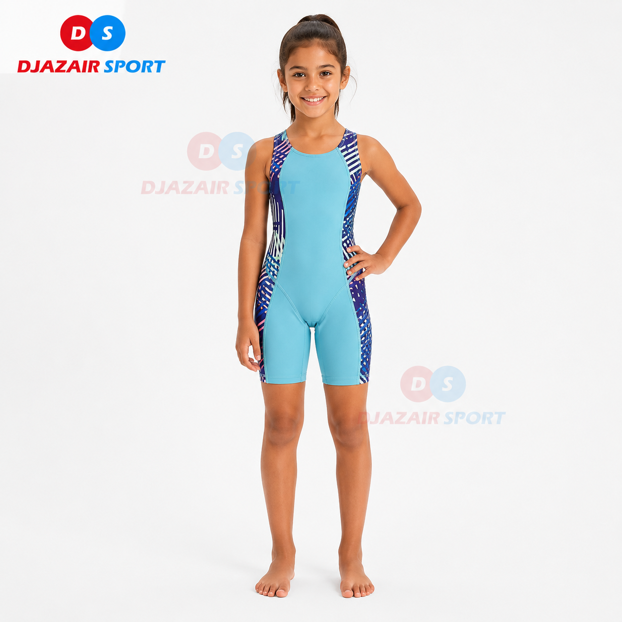 Maillot De Bain Natation "TURQUOI-VIOLET" REF-6114