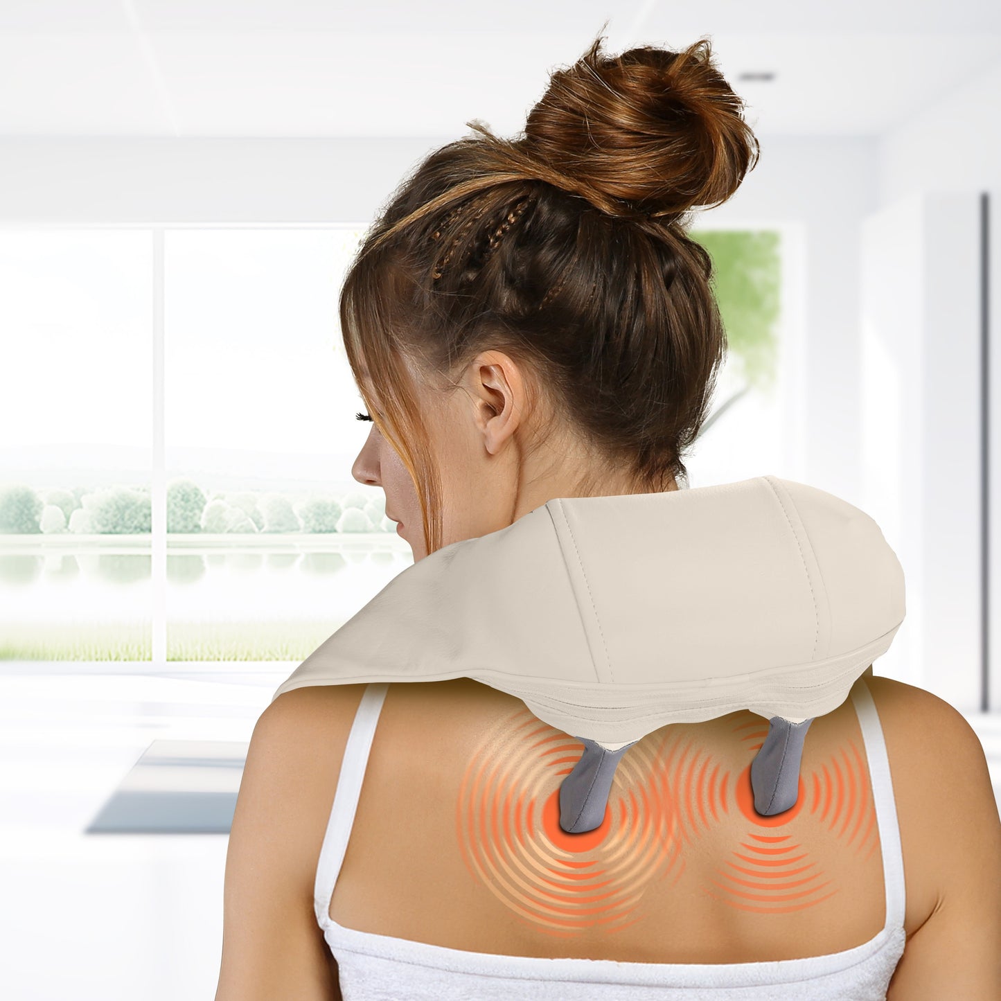 Masseur Cervical Shiatsu Écharpe 6 Points Chaleur 30-38°C
