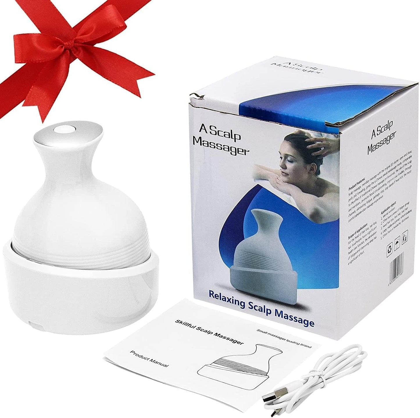 Masseur de Cuir Chevelu Électrique 4 Têtes Rotatives