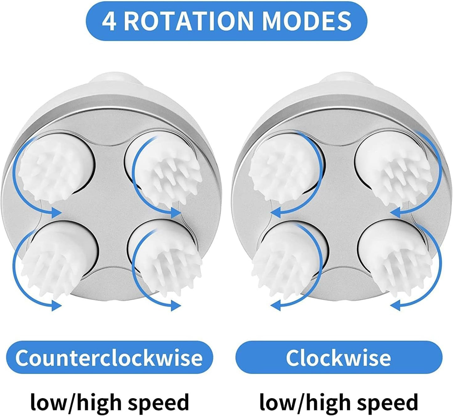 Masseur de Cuir Chevelu Électrique 4 Têtes Rotatives