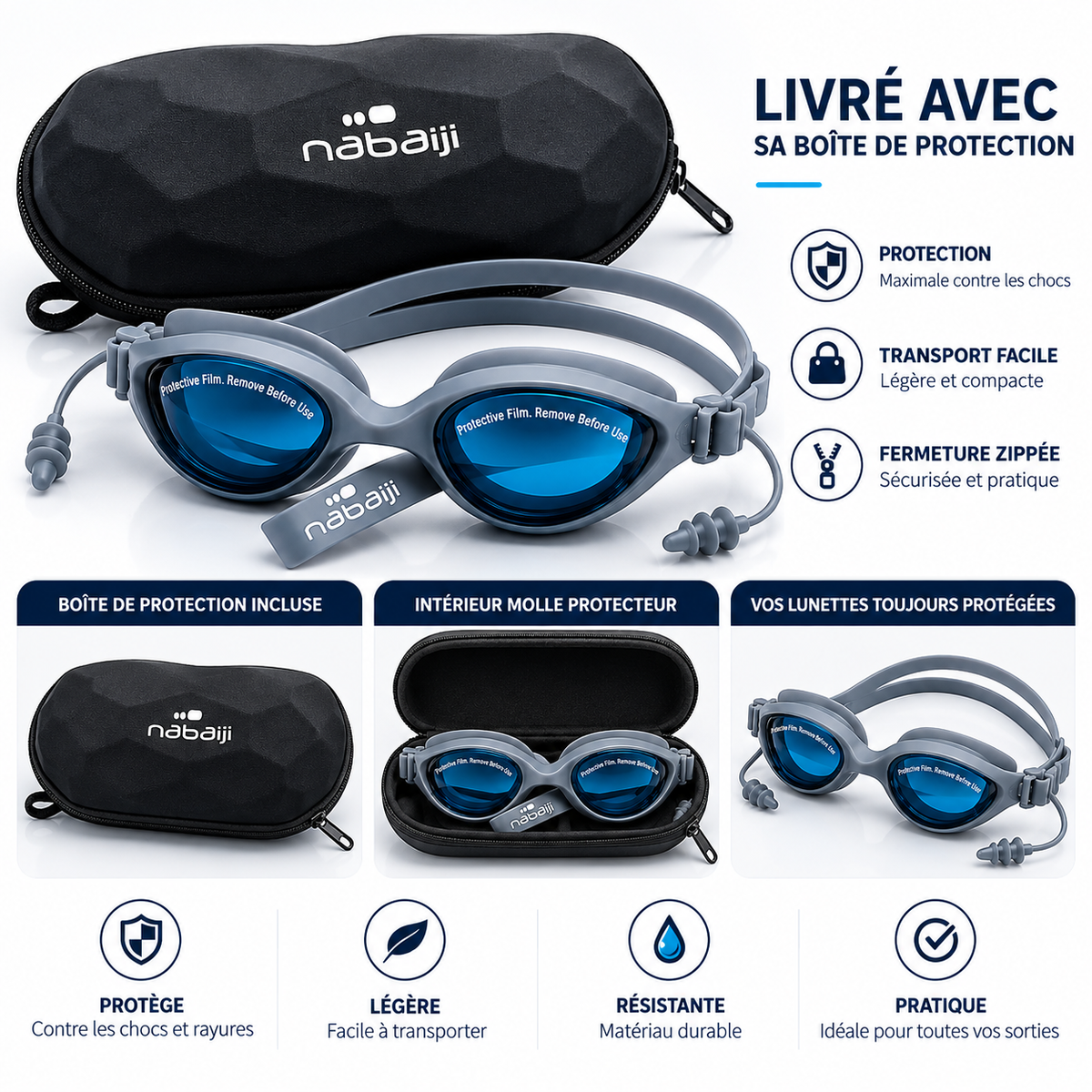 Lunette Natation Adulte Nabaiji Avec Boite REF-06025