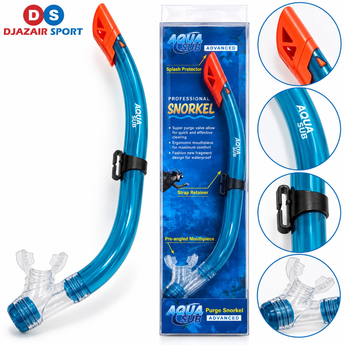 Tuba AquaSub Purge Snorkel Advanced Adulte REF-6830