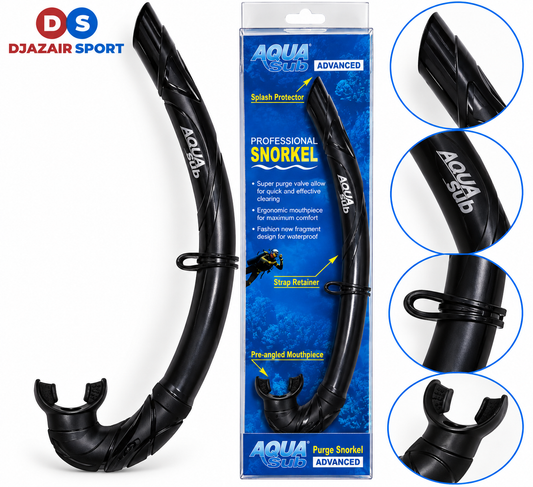Tuba AquaSub En plastique Dur Noir REF-6832