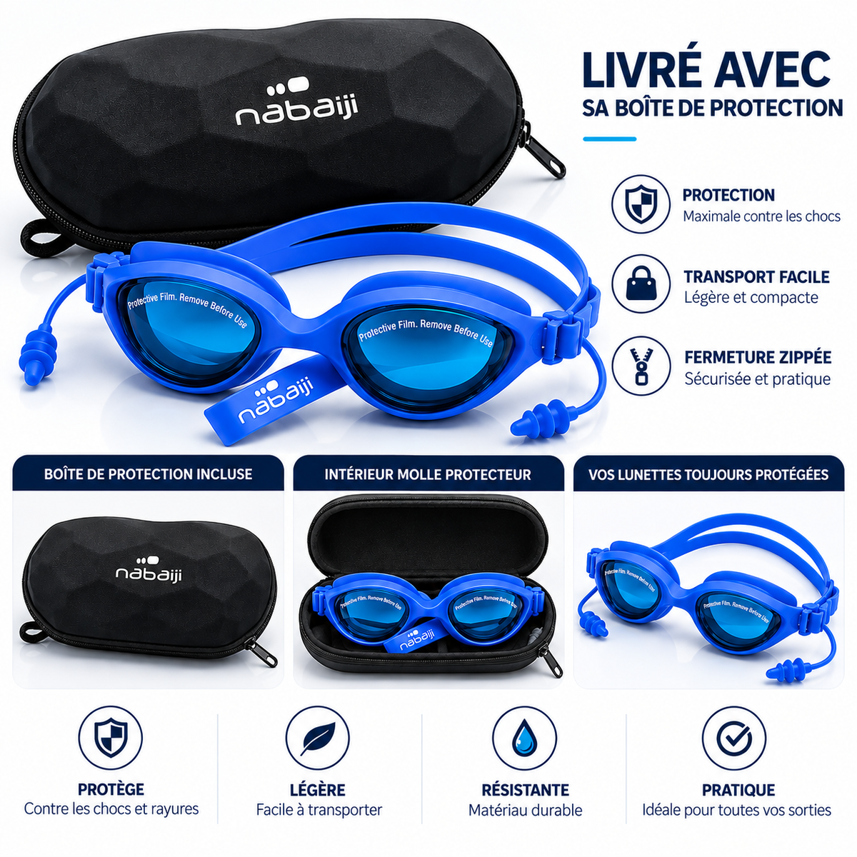 Lunette Natation Adulte Nabaiji Avec Boite REF-06025