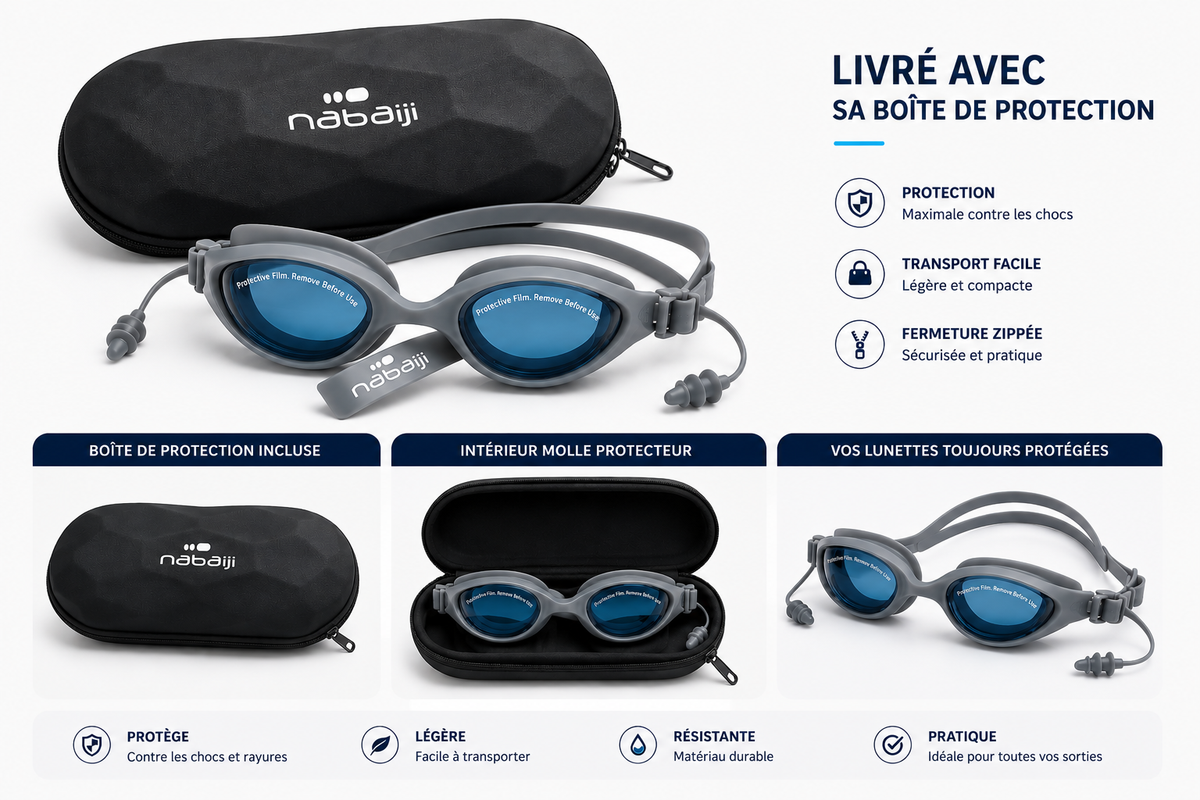 Lunette Natation Adulte Nabaiji Avec Boite REF-06025