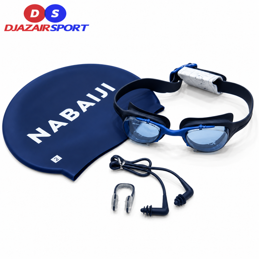 Packs Lunettes Natation Nabaiji Bleu Nuit + Bonnet + Pince Nez