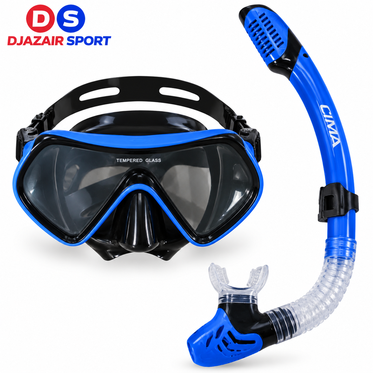 Kit Plongée Masque ANTI-BUÉE Et Tuba Bleu CIMA REF-6817